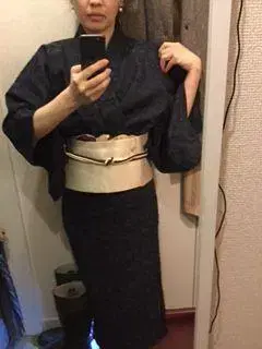 KIMONO by NADESHIKO 부대 글리터 화이트 컬러 오비