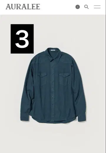 AURALEE DYED FINX WESTERN SHIRT