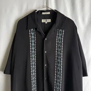 90년대 Eighty Eight 88 오픈 카라 셔츠 XL 블랙