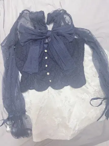 로브 드 플뢰르 긴팔 드레스 2피스 플레어 셋업 S