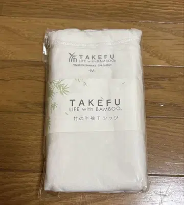 새상품 미개봉 TAKEFU 반팔 티셔츠 남성용 M 화이트 죽부