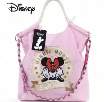 한정판 1점 Disney 미니 마우스 자수 패턴 숄더 토트백