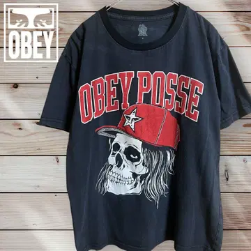 OBEY 스컬 프린트 티셔츠 블랙