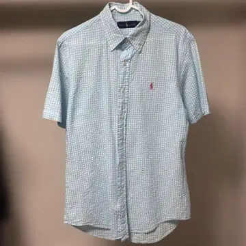 RALPH LAUREN 시어서커 셔츠 깅엄 체크 S