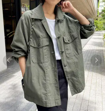 Spick&Span 립스탑 밀리터리 셔츠 블루종