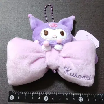 산리오 리본 봉제 인형 마스코트 키링 쿠로미