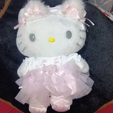 헬로키티 발레리나 고양이 귀 봉제 인형 핑크 대 초레어