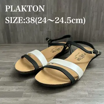 새상품 PLAKTON 플라크톤 샌들 화이트 블랙 24 24.5
