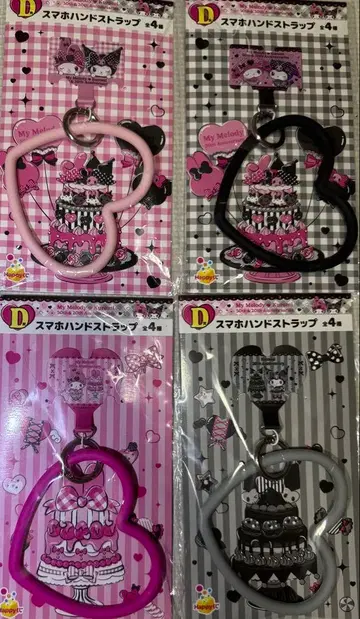 복권 쿠로미 마이멜로디 멜로쿠로 D상 스마트폰 핸드 스트랩 컴플리트