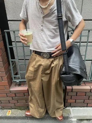 그레이 헨리넥 셔츠 S
