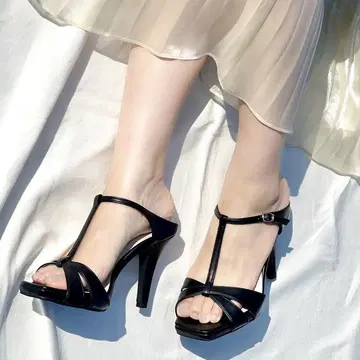 에스페란자 T 스트랩 샌들 뮬 블랙 검정 일본제 M