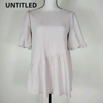 언타이틀 볼륨 소매 페플럼 저지 풀오버 퍼프 슬리브