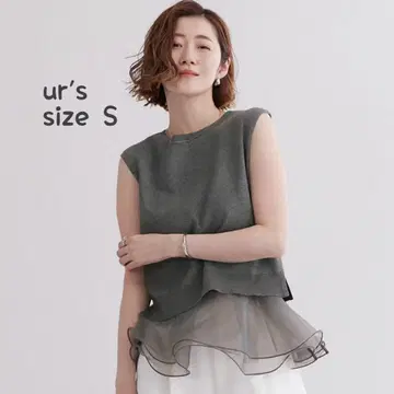 [택 포함 미사용 새상품] ur's 유어즈 플레어 벨트 부착 니트 풀오버