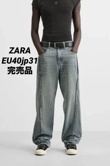 ZARA 자라 스티치 배기 핏 청바지 EU40 JP31 완판템