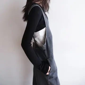 시루무린 데님 멜빵바지