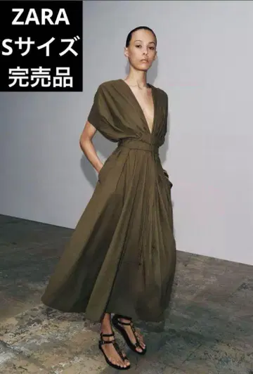 ZARA 핀턱 미디 원피스 ZW COLLECTION S 사이즈