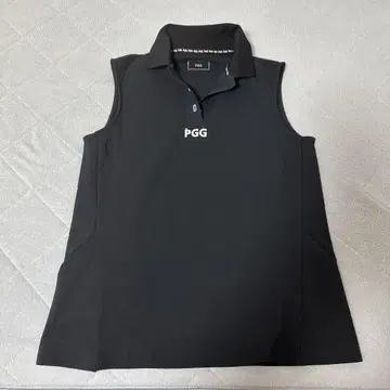 PGG 슬리브리스 폴로 셔츠 블랙