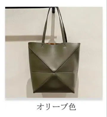 접이식 올리브색 소가죽 토트백 26x15x31cm