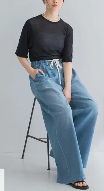URBAN RESEARCH 면마 데님 이지 팬츠 38