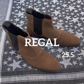 새상품급 REGAL 25.5 브라운 스웨이드 일본제 사이드 고어 부츠