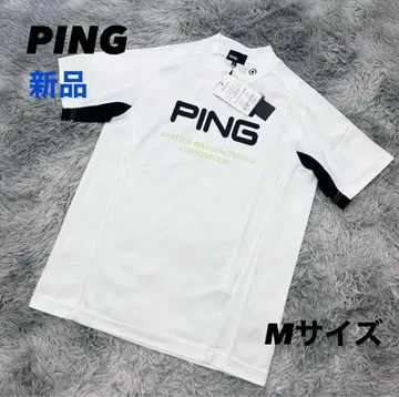 새상품 PING 모크넥 반팔 셔츠 티셔츠 화이트 M 사이즈