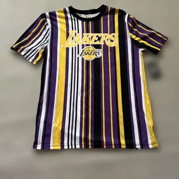 LAKERS JAMES 23 스트라이프 티셔츠 레브론 NBA 공식 L
