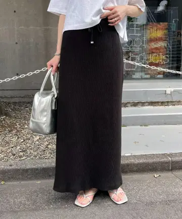 -3kg 날아간 실루엣 리브 스커트 차오패닉 리브 스커트