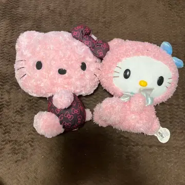 헬로키티 봉제 인형 2개 핑크 산리오