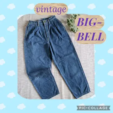vintage BIGBELL 마무 청바지 와이드 테이퍼드 하이 웨스트