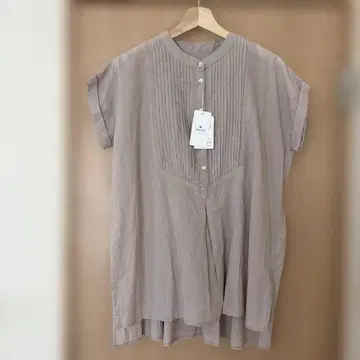 써니라벨 반팔 블라우스 에어리 코튼 핀턱 드레스 셔츠