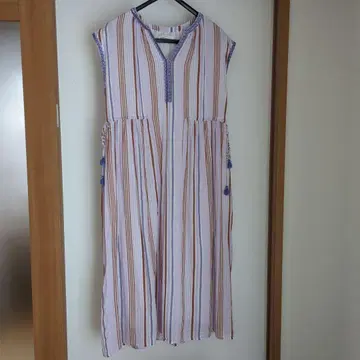 누키테파 코튼 보일 라이프 슬리브리스 드레스 원피스 S
