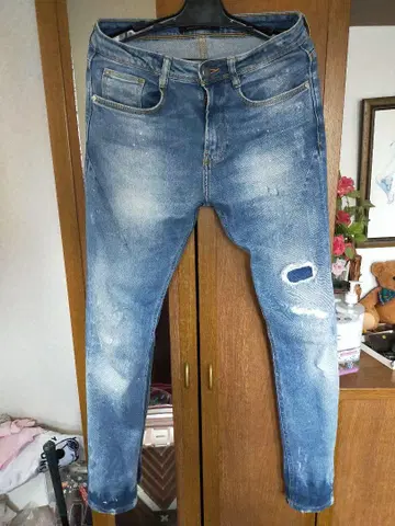 자라 데미지 가공 라이트 블루 데님 31