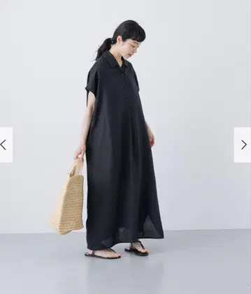 택 포함 새상품 카구레 2 사이즈 린넨 프렌치 셔츠 원피스 어반 리서치