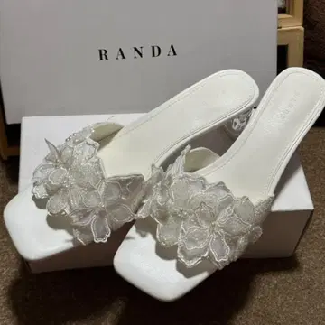 RANDA 플라워 x 비즈 뮬 샌들 L 사이즈