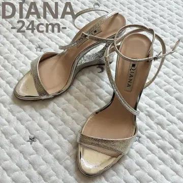 DIANA 다이애나 실버 샌들 24 하이힐 라메 갈라짐 가공
