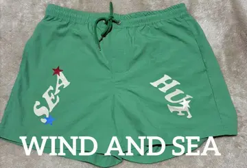 WIND AND SEA SEA HUE 그린 컬러 숏팬츠