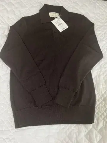 ZARA origins 다크 브라운 니트 피케 셔츠 M