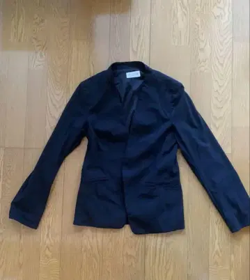 PLST 노칼라 자켓 블랙 XS