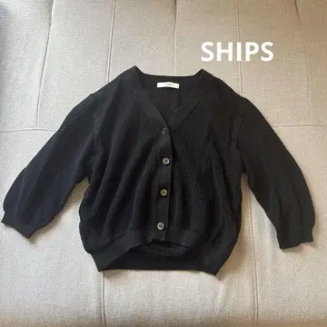 SHIPS V넥 메쉬 가디건