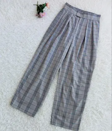 UNITED ARROWS 체크 무늬 와이드 팬츠 38 사이즈 M 상당