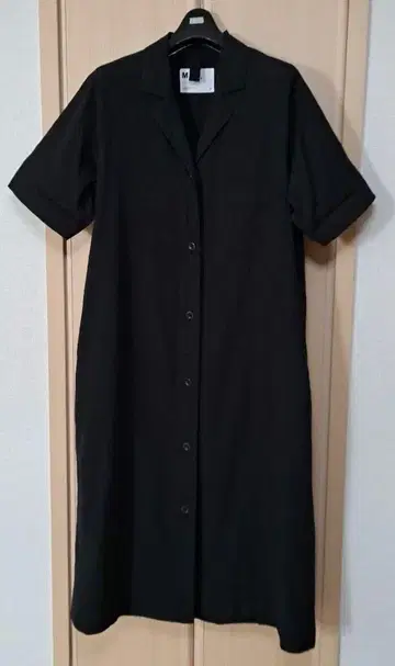 [ MHL ] 블랙 셔츠 원피스 반팔