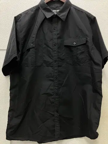 RED APE 블랙 3XL 반팔 셔츠 버튼 포켓 빅 실루엣