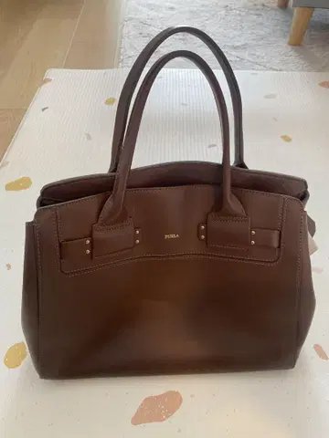 Furla 브라운 가죽 핸드백