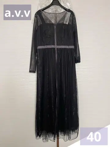 40 새상품 튤 레이스 레이어드 드레스 a.v.v 블랙
