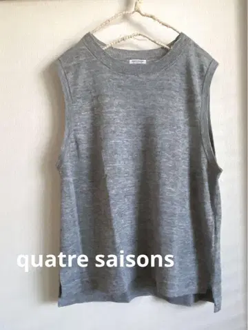 캐틀세종 quatre saisons 슬리브리스 니트 베스트 린넨 혼방
