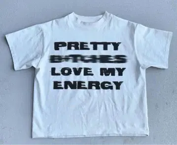 티셔츠 PRETTY BITCHES LOVE MY ENERGY 로고 티셔츠