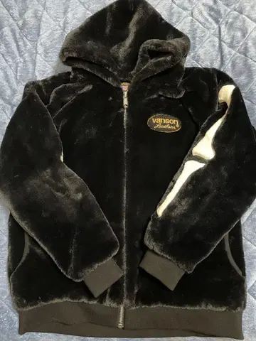 Size L 반손 VANSON 퍼 본 지퍼 후드티