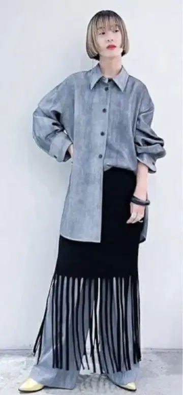 CITY SHOP 리브 프린지 스커트