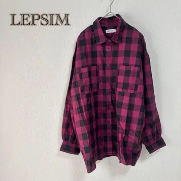 LEPSIM] 박스 체크 블라우스 긴팔 오버 사이즈 겉옷 캐주얼