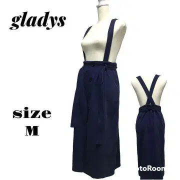 gladys 맥시 스커트 스커트 무릎 기장 오버롤 사이즈 M 면
